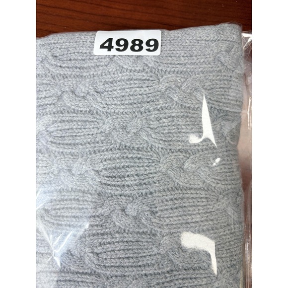 Nordstrom Scarf Womens One Size Gray Cable Cable Knit Wool Cashmere Winter Soft - Picture 9 of 9